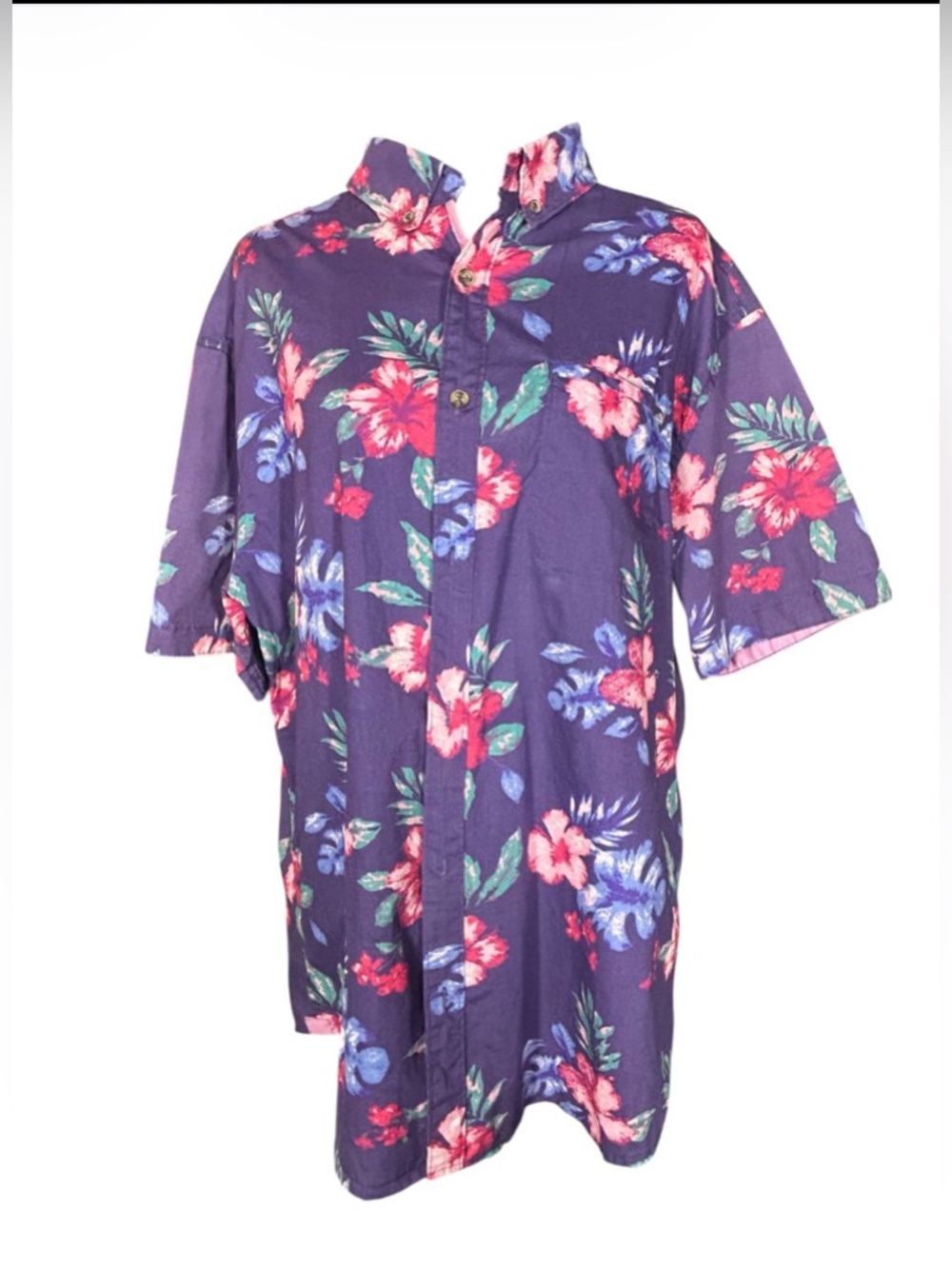 Sunrise Kingdom Floral Button Down Shirt XL 100% Cotton Premium Custom Design